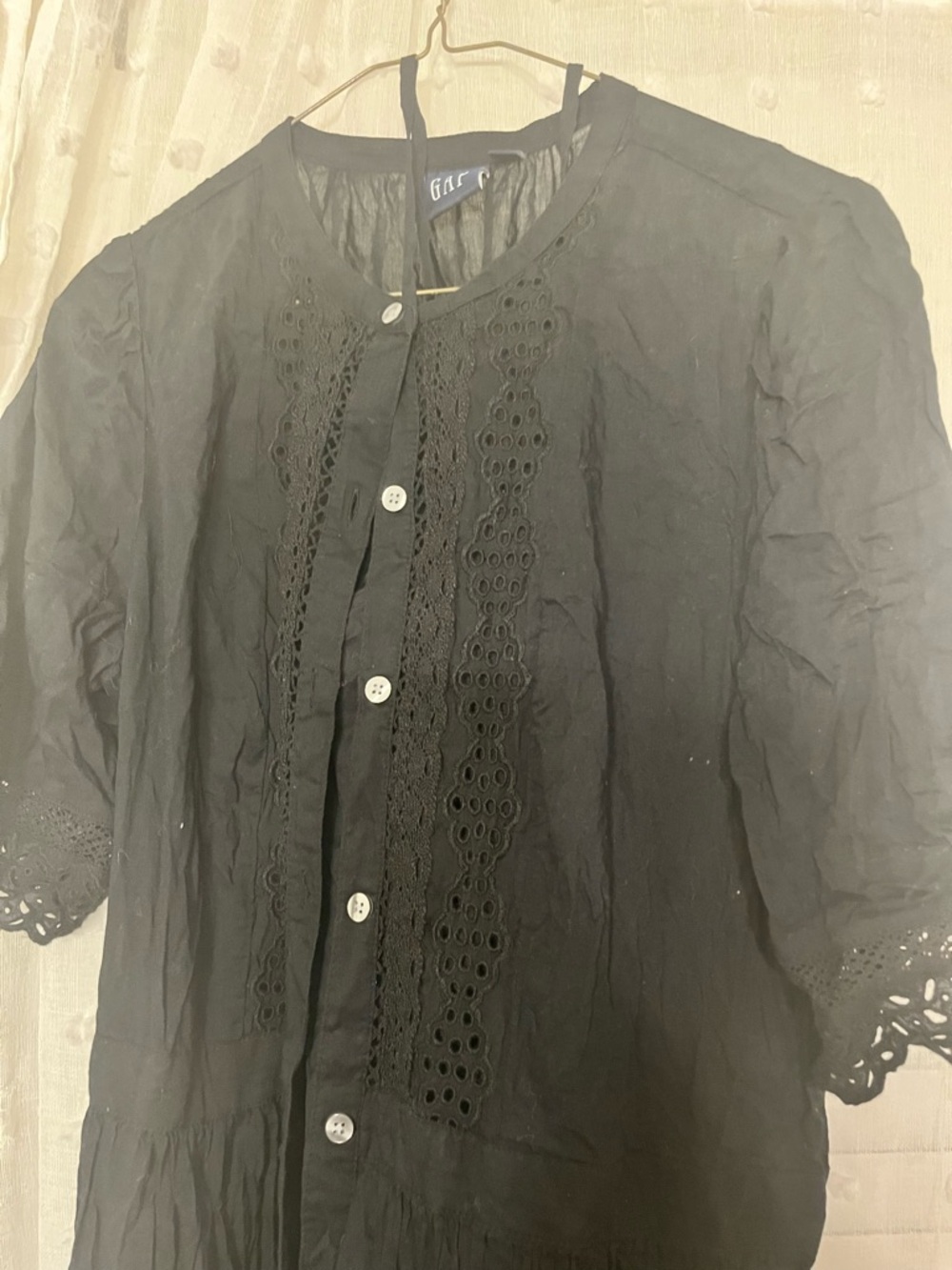 GAP Black Eyelet Midi Dress - Picture 3 of 6